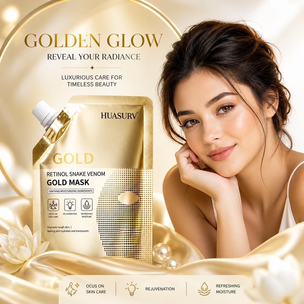 Facial Huasurv Gold Mask